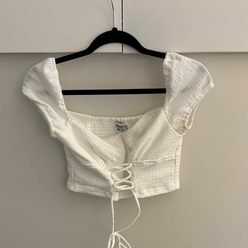 Princess Polly white cropped blouse - Picture 6 of 8